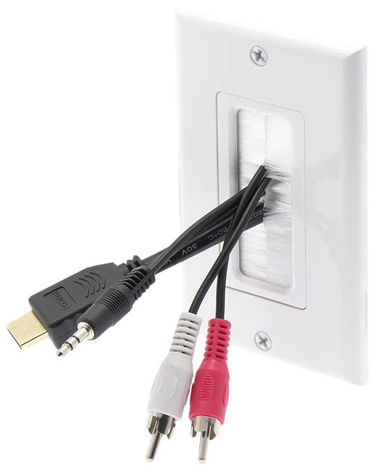 Single Brush Cable Entry/Exit Faceplate