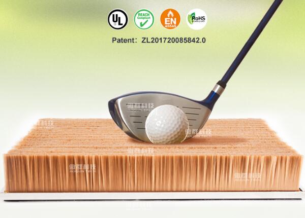 Golf hitting mat brush